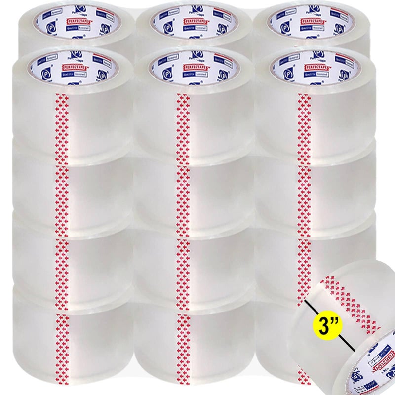 P PERFECTAPE PERFECTAPE 3" Heavy Duty Packing Tape 24 Rolls, Total 1560Y, Clear, 2.7 mil, 3 inch x 65 Yards, Ultra Strong, Refill for Packaging and Shipping(3" Width, not 2" Width) - Image 1